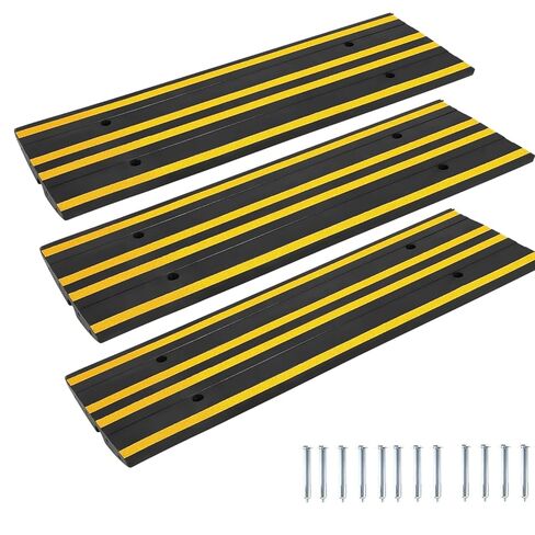 2 Pack Rubber Curb Ramp 40 Inch Long, Heavy Duty Driveway Ramp - 33069 Lbs Load Capacity with Reflective Strips, Non-Slip for Vehicles, RVs, Wheelchairs, Motorcycles in Saudi Arabia