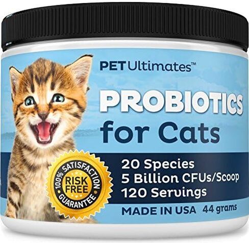 Pet Ultimates Probiotics for Cats – 20-Species Cat Probiotic Powder to Treat Diarrhea, Vomiting, Digestive Support & Cat Antibiotics Recovery – Cat Health Supplies (44 gr) in Kuwait