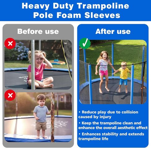 U0U 35.4 Inch Trampoline Pole Covers,Blue Trampoline Pole Foam Covers Replacement,1.26 Inch Diameter Foam Sleeves for Kids Trampoline Accessories Safety Protection in Kuwait