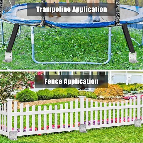 BeneLabel 2/4 Pack 18" 30" Ground Anchors Screw in Mobile Home Anchors Kits 2.8" Wide Tapered Spiral Trampoline Anchor Set with Bracket Swing Set Anchor for Playset, Tent, Shed, Fence, Swingset in Kuwait