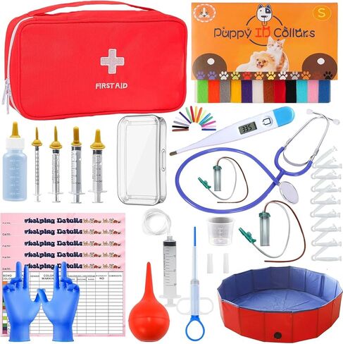 kewen Puppy Kitten Whelping Supplies, Whelping kit for Puppies Birth,Kitten Supplies,Dog Supplies,Puppy kit,Kitten Bottle Feeding kit for New Born Puppy Supplies and Kitten (Whelping Kit) in Kuwait