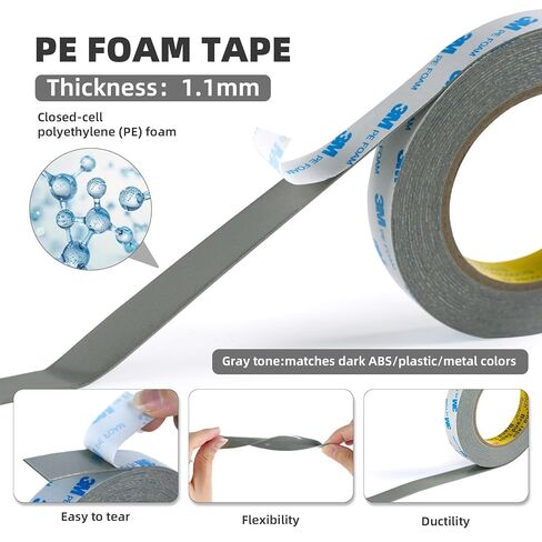 3M Double Sided Foam Tape 0.39in x 20Ft Removable No Damge Double Sided Wall Tape Heavy Duty PE Foam Mounting Tape Waterproof for Hanging Pictures, Poster, Home Decor, Signs, DIY in Kuwait