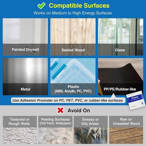 شريط قابل للإزالة على الوجهين - شريط تثبيت من إسفنج البولي إيثيلين عالي التحمل مقاس 0.39 بوصة × 16.5 قدم مع معززات التصاق - آمن على الحائط ومقاوم للماء وخالي من الأضرار للملصقات والصور المعلقة والجدران المطلية in Kuwait