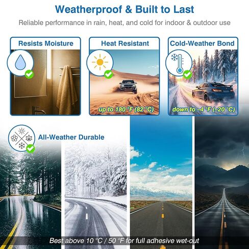 شريط قابل للإزالة على الوجهين - شريط تثبيت من إسفنج البولي إيثيلين عالي التحمل مقاس 0.39 بوصة × 16.5 قدم مع معززات التصاق - آمن على الحائط ومقاوم للماء وخالي من الأضرار للملصقات والصور المعلقة والجدران المطلية in Kuwait