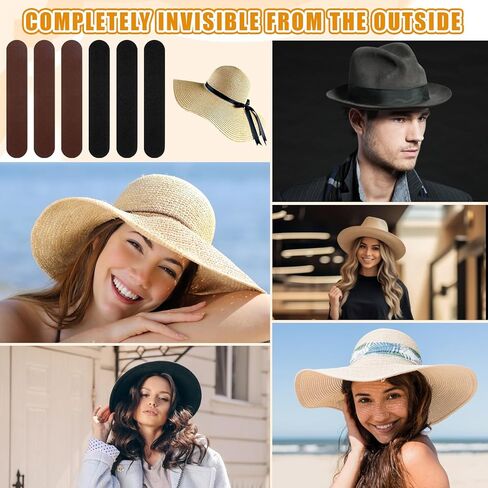 20 Pcs Hat Size Reducer Hat Size Tape Hats Liner Absorbent Sweat Pad Foam Sizes Reducing Tape for Hats Absorbent Sweat (Black,Brown) in Saudi Arabia