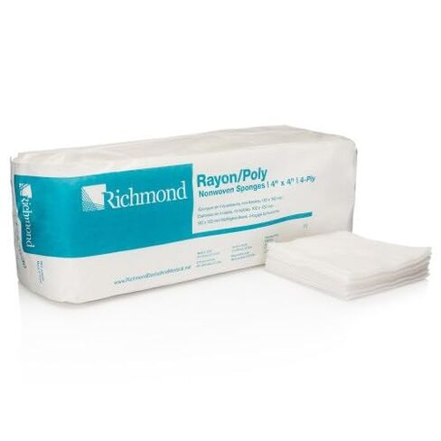 Richmond 300636 Non-Woven Sponges, Non-sterile, Poly/Rayon, 4" x 4" Size (Pack of 2000) in Saudi Arabia
