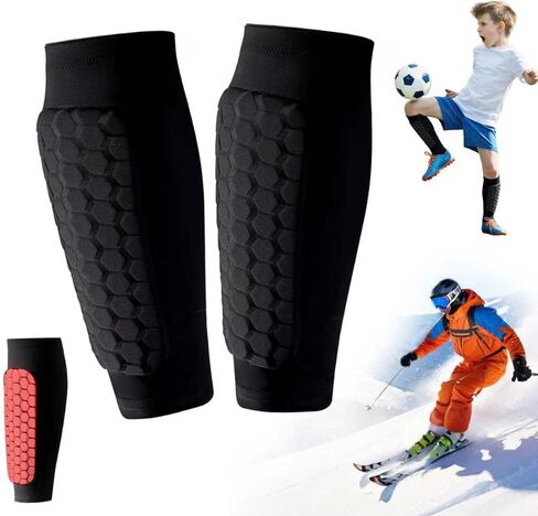 واقيات الساق لكرة القدم، واقيات جل للتزلج، واقيات الساق للأطفال والشباب، كم ضاغط على الساق مع وسادات على شكل قرص العسل لكرة القدم والتزلج in Kuwait