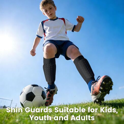 Soccer Shin Guards Ski Guards Gel Pads Shin Defender Shin Guards for Kids Youth Adult, Calf Compression Sleeve with Honeycomb Pads for Football & Skiing in Saudi Arabia