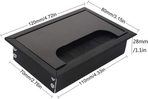Desk Grommet,1PC Wire Covers 80X120mm Aluminum Square Insert for Organizer, in Saudi Arabia
