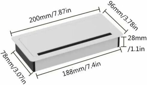 Desk Grommet,1PC Aluminum 200x96mm PC Office Table Hole Cover with Black Brush Cable Organizer. in Saudi Arabia