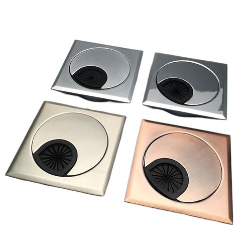 Desk Grommet,2Pcs,quadrate 60mm Zinc Alloy PC Computer Desk Table Cable Outlet Wire Hole Cover, in Saudi Arabia