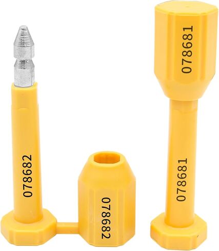 Bolt Seal (10pcs) Shipping Seal with Print Progressive Numbering for Cargo Containers and Truck Trailers, Cargo Container Seals Yellow in Saudi Arabia