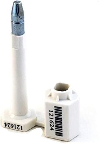 High Security Bolt Seal, 500 pcs. White, for Cargo Container, Truck, Trailers, Numbered & Barcode, with ISO, CTAP, Certified, Shipping Seals. BFSEALS Free & Quick Shipping from USA in Kuwait