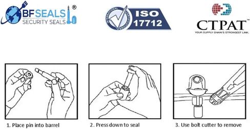 High Security Bolt Seal, 500 pcs. White, for Cargo Container, Truck, Trailers, Numbered & Barcode, with ISO, CTAP, Certified, Shipping Seals. BFSEALS Free & Quick Shipping from USA in Kuwait