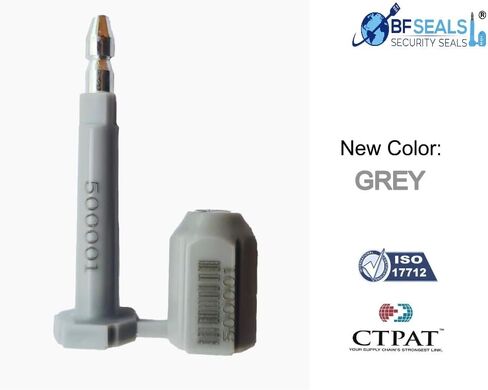 High Security Bolt Seal, 500 pcs. White, for Cargo Container, Truck, Trailers, Numbered & Barcode, with ISO, CTAP, Certified, Shipping Seals. BFSEALS Free & Quick Shipping from USA in Kuwait