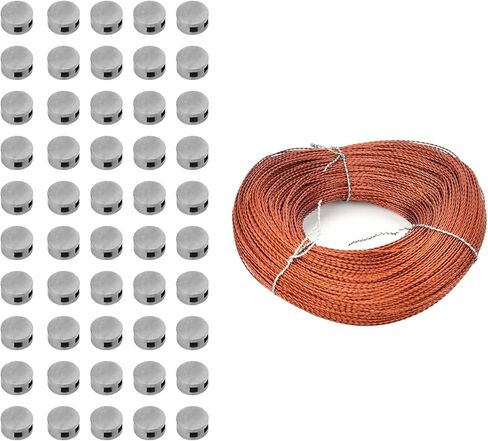 50 قطعة 10x6 مللي متر أختام الرصاص المستديرة أختام الأمن مع الأسلاك النحاسية (100 متر) in Kuwait