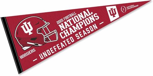 Indiana Hoosiers Undefeated Season and 2025 National Champions Pennant Flag in Saudi Arabia