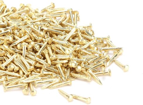 100Pcs Small Hinges Set, 4 Holes Mini Hinges with Screws, Brass Tiny Retro Miniature for Hand Made Crafts, Wooden Jewellery Boxes, 0.3x0.4in, Gold in Kuwait