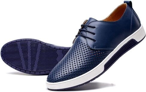 konhill Men's Casual Oxford Shoes - Breathable Dress Shoes Loafers Lace-up Flat Sneakers in Kuwait