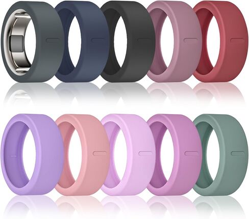 Silicone Ring Cover Compatible with Oura Ring Protector, Elastic Case for Oura Ring Gen 3 Working Out - Patent Pending (Rosegold+Gold+Silver, S for 678910) in Kuwait