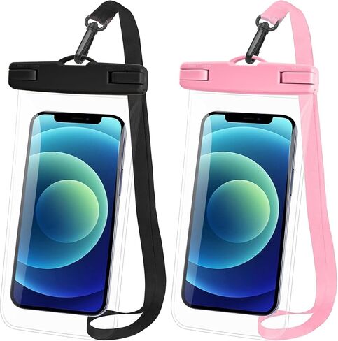 Vsagier[1 Pack] Waterproof Phone Pouch for iPhone 16/15 Pro Max & Galaxy S24+/S23-7 in Waterproof Phone Case with Lanyard, IPX8 Beach Travel Must Haves, Cruise Ship Essentials, Black in Kuwait