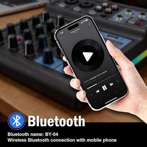 خلاط W IN-MIX الاحترافي ذو 4 قنوات مع بلوتوث وتسجيل USB وطاقة فانتوم 48 فولت - وحدة تحكم صوتية للاستوديو والبث المباشر للدي جي والكاريوكي والبث in Kuwait