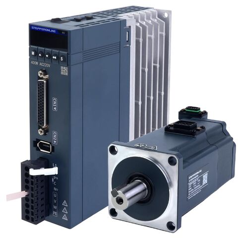 STEPPERONLINE AC Servo Motor kit A6 Series 400W Servo Motor 3000rpm 1.27Nm with Brake 17 Bit Absolute Encoder IP67 + 400W Impuls/RS485/analoger AC Servo Motor Driver+ 3.0M Cabels in Saudi Arabia