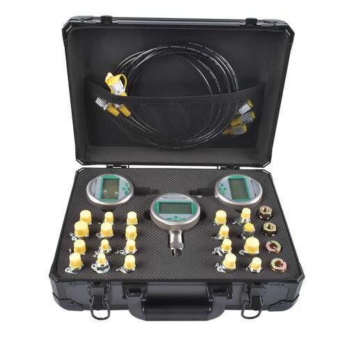 70P Digital Hydraulic Pressure Test Kit w/ 3 Gauges (1 * 16MPa, 2 * 70MPa) & 22 Couplings Replacement for Caterpillar, John Deere Excavator Repair Mixizap in Kuwait
