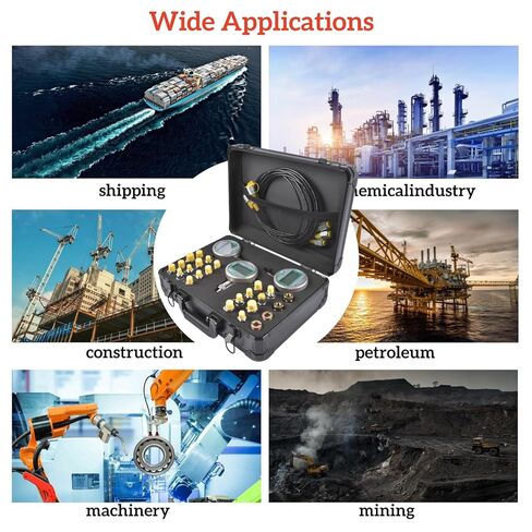 70P Digital Hydraulic Pressure Test Kit w/ 3 Gauges (1 * 16MPa, 2 * 70MPa) & 22 Couplings Replacement for Caterpillar, John Deere Excavator Repair Mixizap in Kuwait