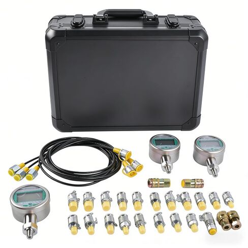 70P Digital Hydraulic Pressure Test Kit w/ 3 Gauges (1 * 16MPa, 2 * 70MPa) & 22 Couplings Replacement for Caterpillar, John Deere Excavator Repair Mixizap in Kuwait