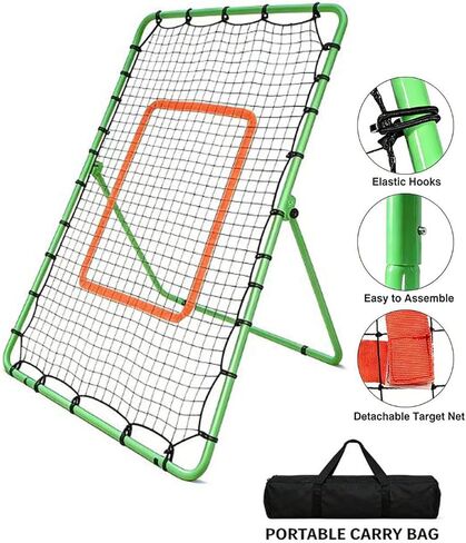 Volleyball Rebounder Net 7x4 FT, 5 Angle Adjustable, High-Tension PE Net with Steel Frame for Soccer Baseball Lacrosse Training in Saudi Arabia