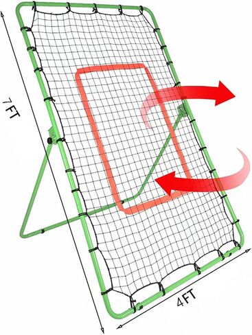 Volleyball Rebounder Net 7x4 FT, 5 Angle Adjustable, High-Tension PE Net with Steel Frame for Soccer Baseball Lacrosse Training in Saudi Arabia