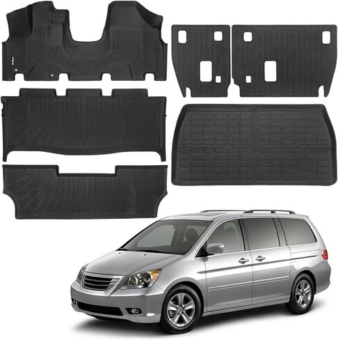 Floor Mats & Cargo Liner Compatible with 2008-2012 Honda Accord(Only Sedan) LX/SE/EX,All Weather Protection TPE, Anti-Slip Floor Mats & Trunk Mat Fit for Accord 2008 2009 2010 2011 2012 Accessories in Kuwait