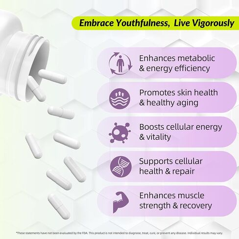 مكمل NMN 1000 ملغ لكل حصة، 99.9% أحادي نيوكليوتيد النيكوتيناميد النقي، NAD+ يدعم الطاقة الخلوية والشيخوخة الصحية للرجال والنساء، 60 كبسولة (كمية تكفي لمدة 30 يومًا)، تم اختباره من قبل طرف ثالث، cGMP in Kuwait