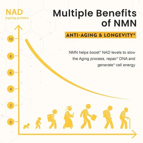 NMN 500 ملغ تحت اللسان، أقصى قدر من الامتصاص ومكمل NMN سريع المفعول (إمداد لمدة 120 يومًا)، 99% NMN نقي (أحادي نيوكليوتيد النيكوتيناميد) لـ NAD، الخلية، المناعة، الطاقة، العضلات، مكافحة الشيخوخة، طول العمر، 120 قرص استحلاب in Saudi Arabia