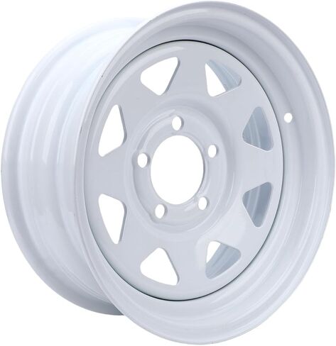 Trailer Wheel Rim 14X5.5 14in Rim, High Strength Steel, Suitable for Cargo and Boat Trailers, Rigorously Tested for Safety and Stability with White Paint, 1870 LBS Load in Saudi Arabia
