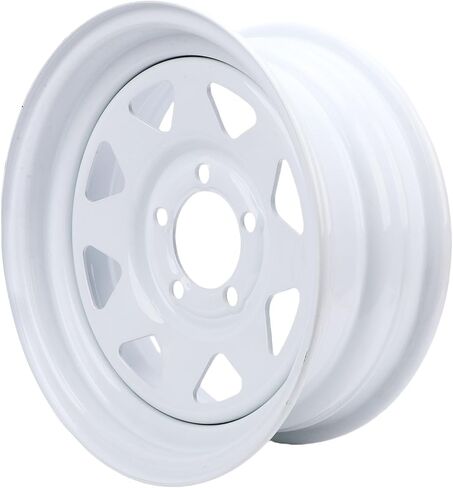 Trailer Wheel Rim 14X5.5 14in Rim, High Strength Steel, Suitable for Cargo and Boat Trailers, Rigorously Tested for Safety and Stability with White Paint, 1870 LBS Load in Saudi Arabia