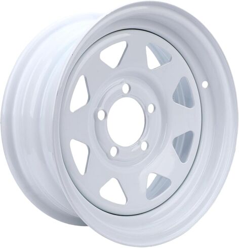 Trailer Wheel Rim 14X5.5 14in Rim, High Strength Steel, Suitable for Cargo and Boat Trailers, Rigorously Tested for Safety and Stability with White Paint, 1870 LBS Load in Saudi Arabia
