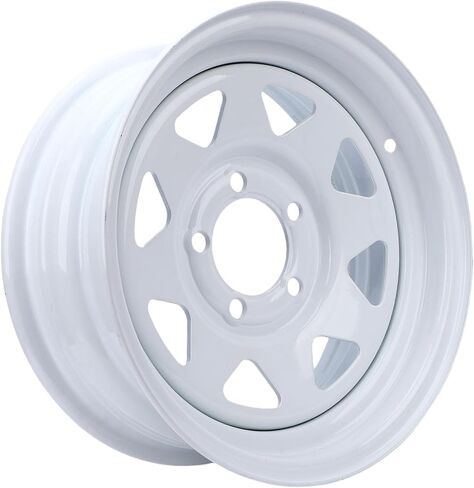 Trailer Wheel Rim 14X5.5 14in Rim, High Strength Steel, Suitable for Cargo and Boat Trailers, Rigorously Tested for Safety and Stability with White Paint, 1870 LBS Load in Saudi Arabia