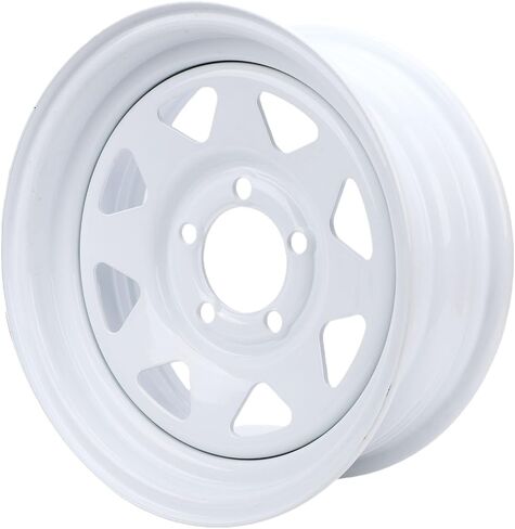 Trailer Wheel Rim 14X5.5 14in Rim, High Strength Steel, Suitable for Cargo and Boat Trailers, Rigorously Tested for Safety and Stability with White Paint, 1870 LBS Load in Saudi Arabia