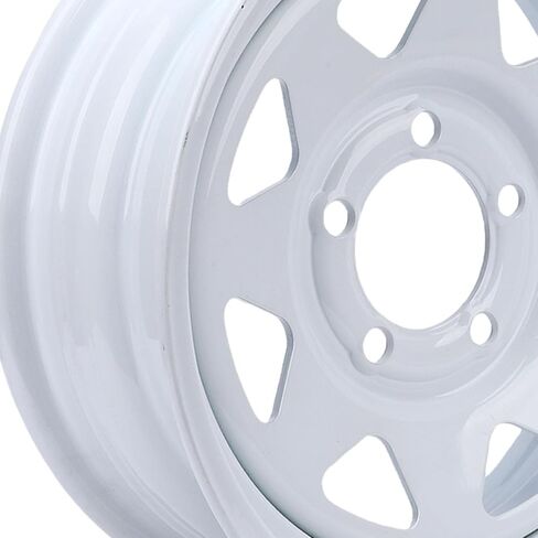 Trailer Wheel Rim 14X5.5 14in Rim, High Strength Steel, Suitable for Cargo and Boat Trailers, Rigorously Tested for Safety and Stability with White Paint, 1870 LBS Load in Saudi Arabia