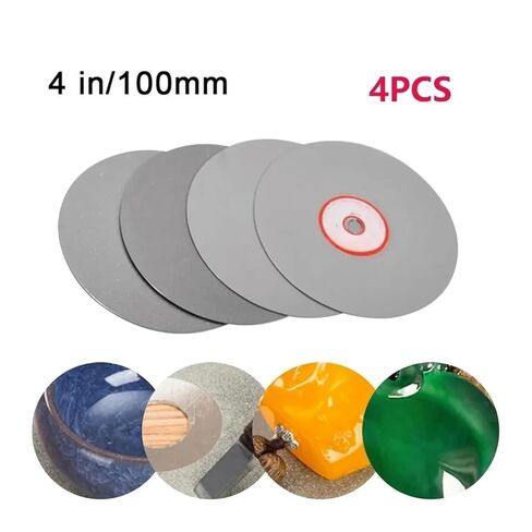 ACE850 4pcs/Set 100mm Polishing Grinding Disc 600 800 1200 3000 Grit Diamond Coated Flat Lap Wheel Lapidary ACE850 in Kuwait
