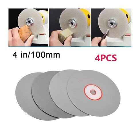 ACE850 4pcs/Set 100mm Polishing Grinding Disc 600 800 1200 3000 Grit Diamond Coated Flat Lap Wheel Lapidary ACE850 in Kuwait