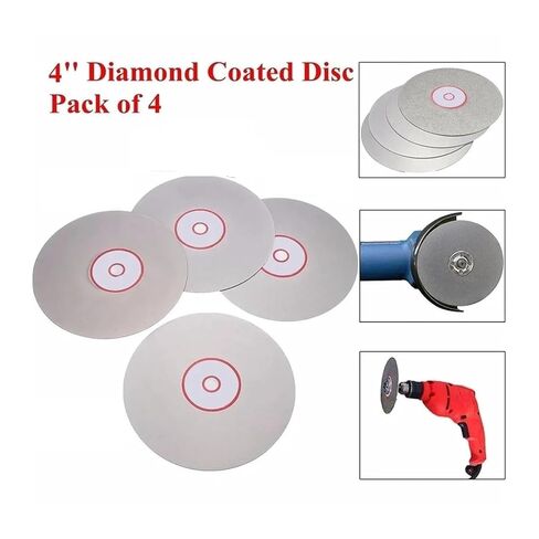 ACE850 4pcs/Set 100mm Polishing Grinding Disc 600 800 1200 3000 Grit Diamond Coated Flat Lap Wheel Lapidary ACE850 in Kuwait