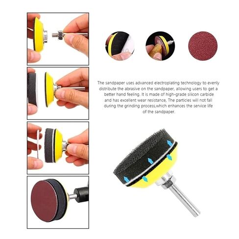 ACE850 Sanding Disc 203Pcs 2inch 51mm Round Abrasive Dry Sandpaper with 2'' Back-up Pad for Polishing Cleaner Tools Paper ACE850 in Kuwait