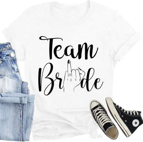 Women Bride Shirt Bachelorette Party T-Shirt Funny Bridesmaid Tee Tops Wedding Party Shirt in Kuwait