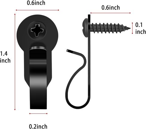 HiGift 36 Pack Light Hanger Hooks, Black Stainless Steel Screw in Hook for Hanging Outdoor Lights, Rope Light Clips for Christmas and Holiday Decor, Wire and Fairy Led Lights in Saudi Arabia