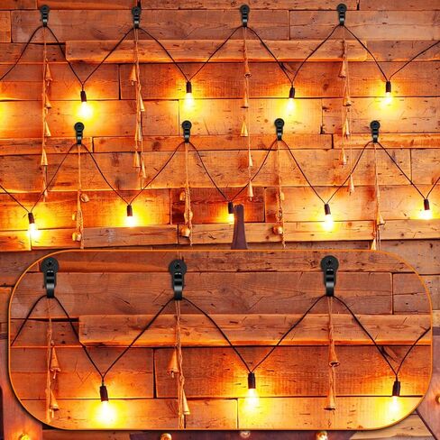 HiGift 36 Pack Light Hanger Hooks, Black Stainless Steel Screw in Hook for Hanging Outdoor Lights, Rope Light Clips for Christmas and Holiday Decor, Wire and Fairy Led Lights in Saudi Arabia