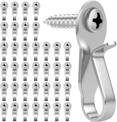 HiGift 36 Pack Light Hanger Hooks, Black Stainless Steel Screw in Hook for Hanging Outdoor Lights, Rope Light Clips for Christmas and Holiday Decor, Wire and Fairy Led Lights in Saudi Arabia