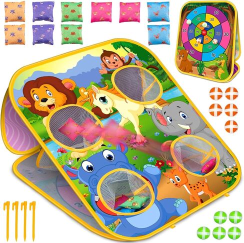 Bean Bag Toss Game for Kids - Cornhole Board Outdoor Toys for Toddlers -Party Activities Carnival Outside Yard Backyard Beach Lawn Games Toy for Kid Boys Girls Age 3 4 5 6 7 8 Year Old Birthday Gifts in Saudi Arabia